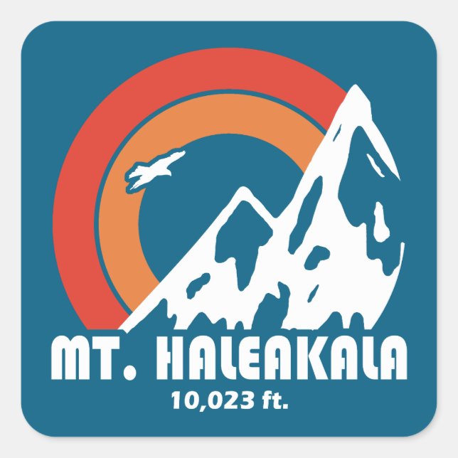 Mt. Haleakala Hawaii Sun Eagle Square Sticker (Front)
