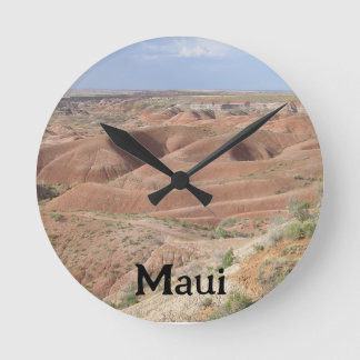 Mt Haleakala Maui Sunrise Crater View Round Clock