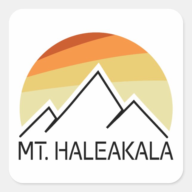 Mt. Haleakala Retro Square Sticker (Front)