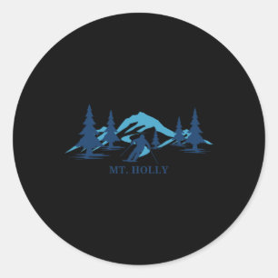 Mt. Holly Michigan Ski Resort Skiing Skier  Classic Round Sticker