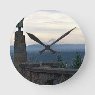 Mt. Hood from Rocky Butte, Portland, Oregon Round Clock
