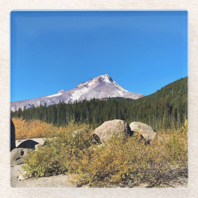 Mt. Hood, Oregon Glass Coaster (Front)