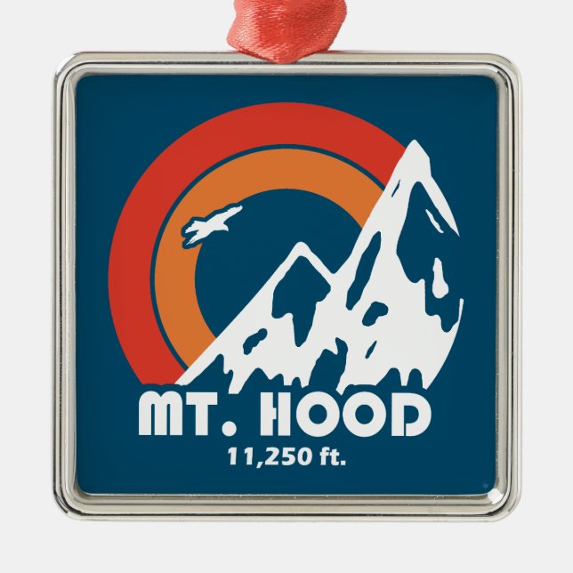 Mt. Hood Oregon Sun Eagle Metal Ornament (Front)