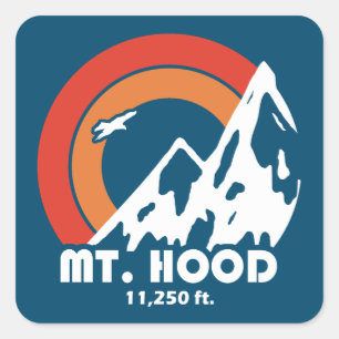 Mt. Hood Oregon Sun Eagle Square Sticker