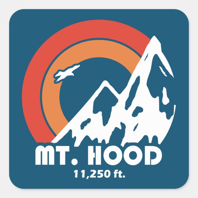 Mt. Hood Oregon Sun Eagle Square Sticker (Front)