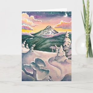 Mt. Hood Snow Angel Holiday Card
