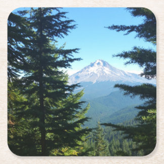 Mt Hood Square Paper Coaster