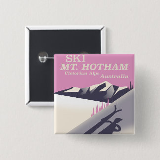 Mt. Hotham, Victorian Alps ski poster. 2 Inch Square Button