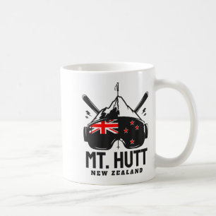Mt Hutt New Zealand Ski Resort Retro Skiing Coffee Mug