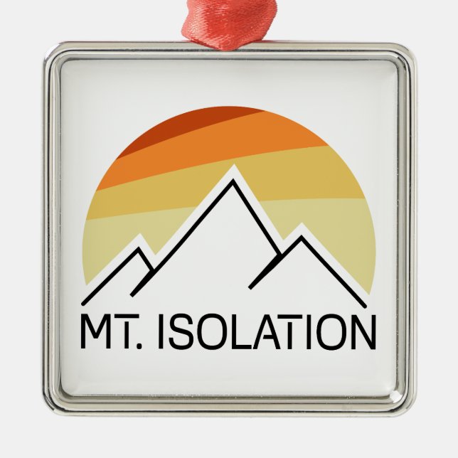 Mt. Isolation New Hampshire Retro Metal Ornament (Front)