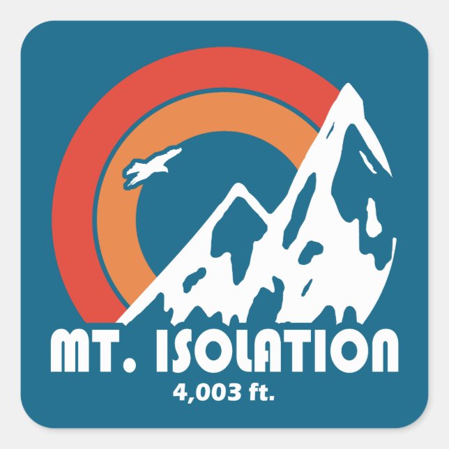 Mt. Isolation New Hampshire Sun Eagle Square Sticker (Front)