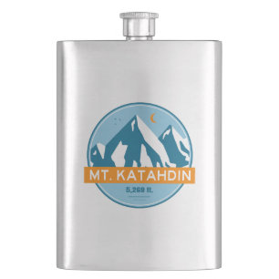 Mt. Katahdin Maine Stars Moon Hip Flask