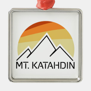 Mt. Katahdin Retro Metal Ornament