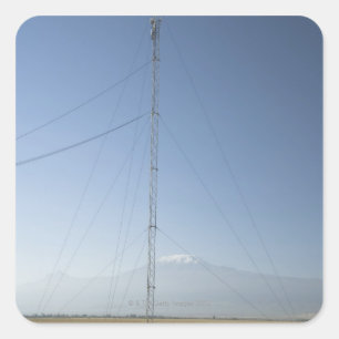 Mt. Kilimanjaro in background. Square Sticker