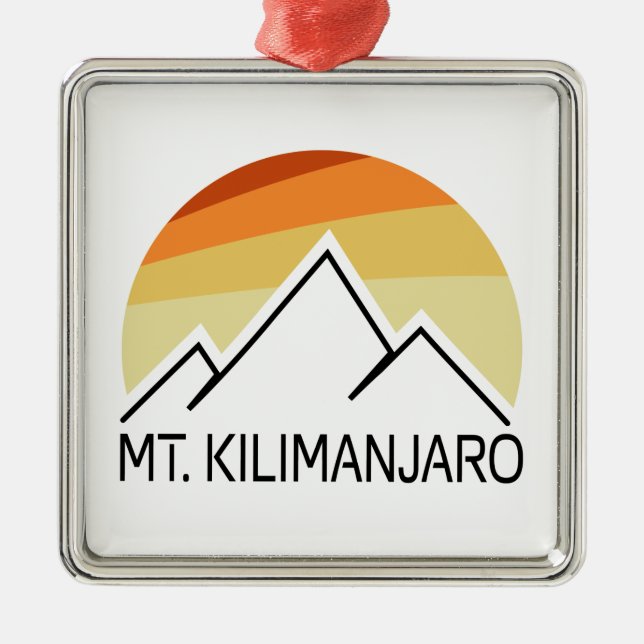 Mt. Kilimanjaro Retro Metal Ornament (Front)