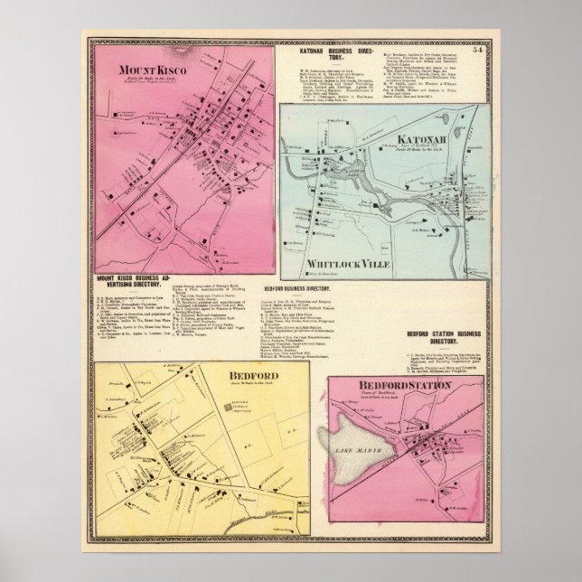 Mt Kisco, Katonah, Whitlock Ville, Bedford Poster (Front)