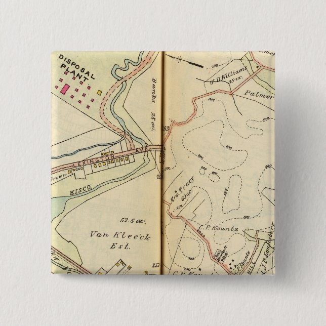 Mt. Kisco, New York 2 Inch Square Button (Front)
