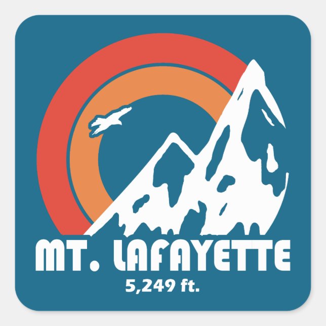 Mt. Lafayette New Hampshire Sun Eagle Square Sticker (Front)