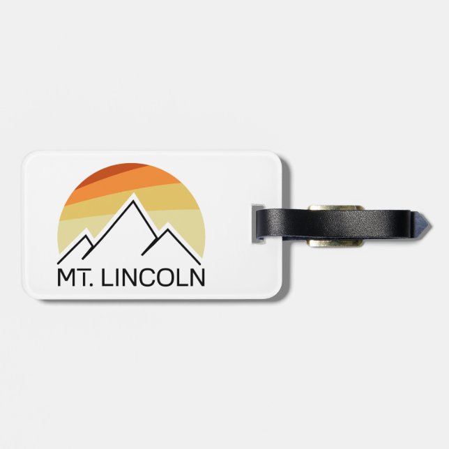 Mt. Lincoln New Hampshire Retro Luggage Tag (Back Horizontal)
