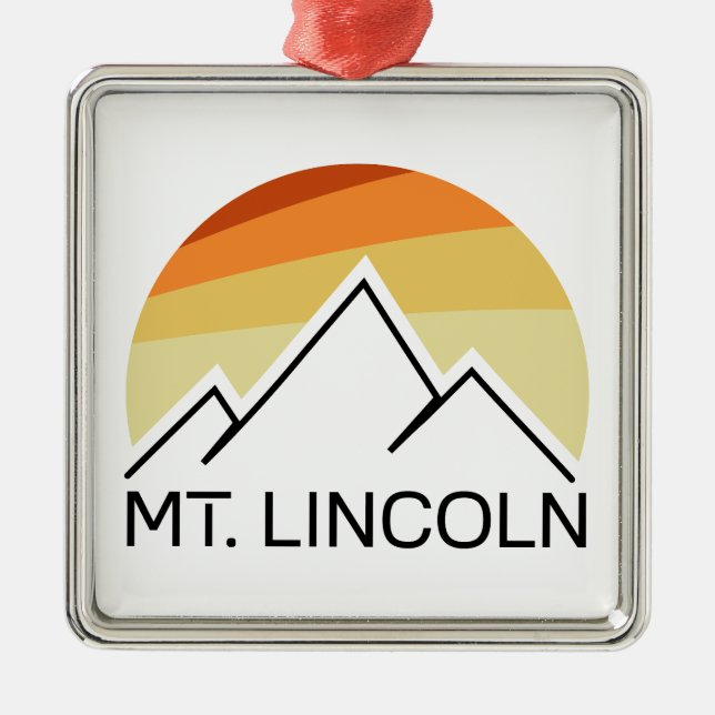 Mt. Lincoln New Hampshire Retro Metal Ornament (Front)