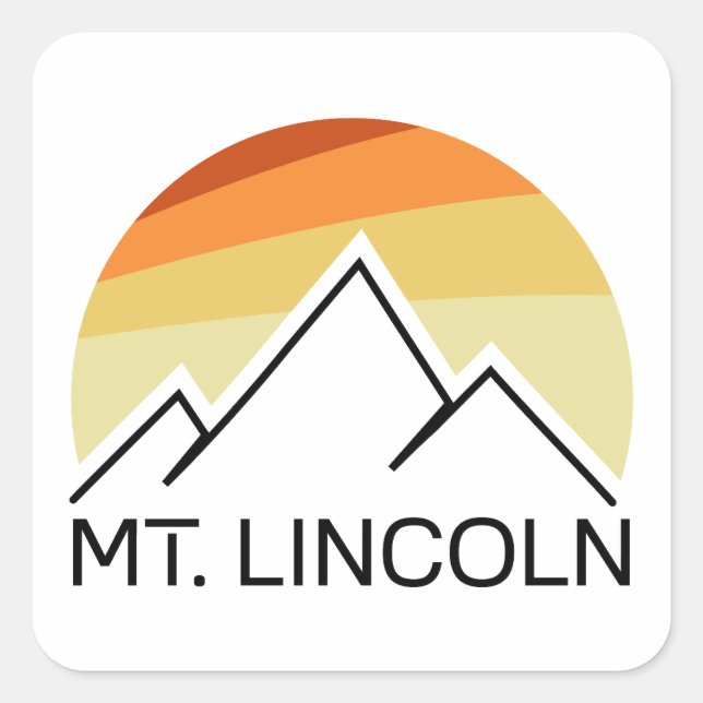 Mt. Lincoln New Hampshire Retro Square Sticker (Front)