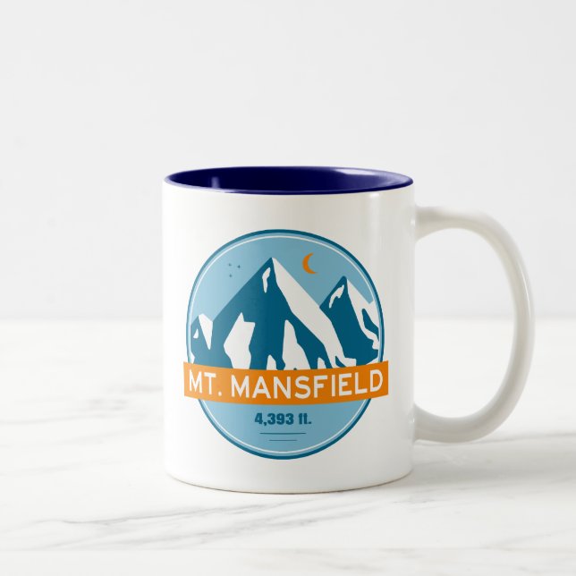 Mt. Mansfield Vermont Stars Moon Two-Tone Coffee Mug (Right)