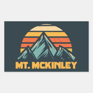 Mt. McKinley Alaska Retro Turquoise Sticker