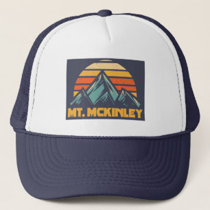 Mt. McKinley Alaska Retro Turquoise Trucker Hat