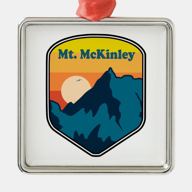 Mt. McKinley Alaska Sunrise Metal Ornament (Front)