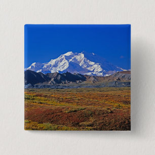 Mt . McKinley Denali National Park , Alaska. 2 Inch Square Button