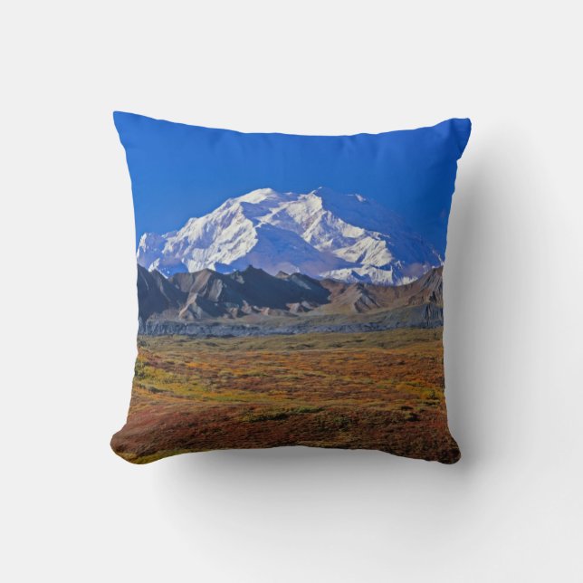 Mt . McKinley Denali National Park , Alaska Throw Pillow (Front)