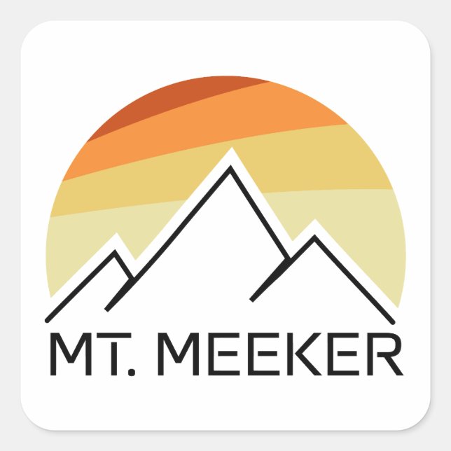 Mt. Meeker Colorado Retro Square Sticker (Front)