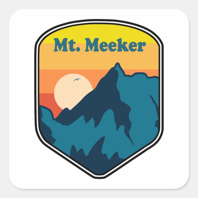 Mt. Meeker Colorado Sunrise Square Sticker (Front)