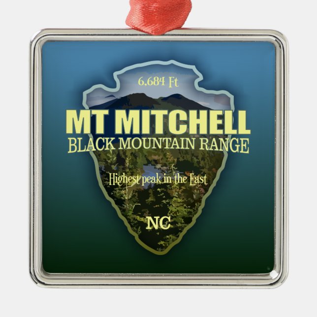 Mt Mitchell (arrowhead) Metal Ornament (Front)