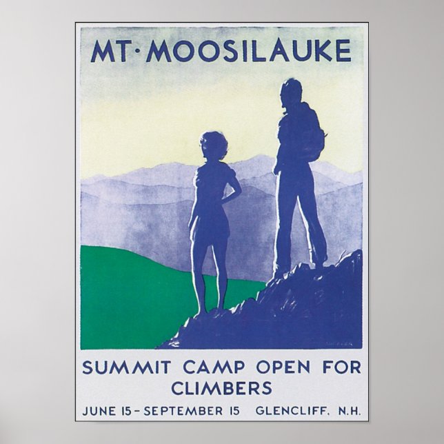 Mt. Moosilauke Vintage Travel Poster (Front)