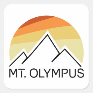 Mt. Olympus Washington Retro Square Sticker