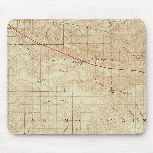 Mt Pinos quadrangle showing San Andreas Rift Mouse Pad (Front)