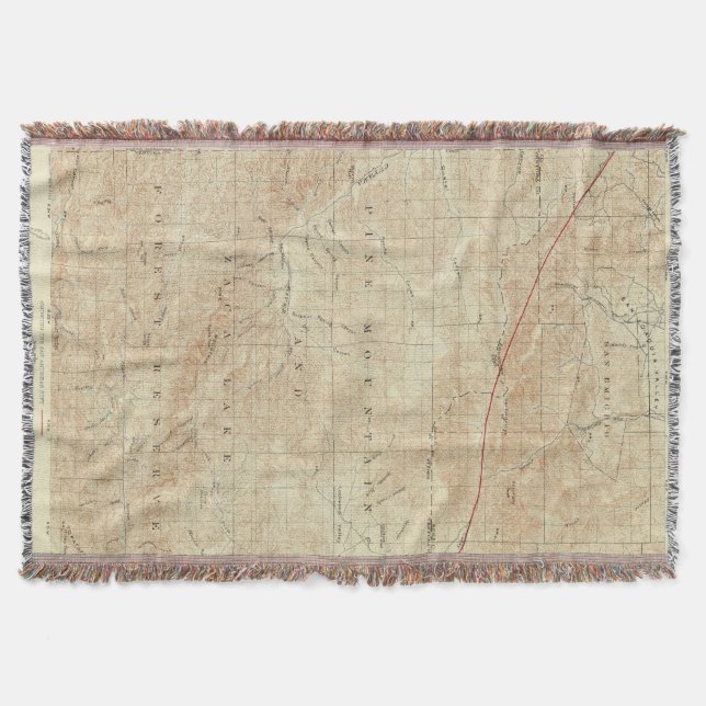 Mt Pinos quadrangle showing San Andreas Rift Throw Blanket (Front)