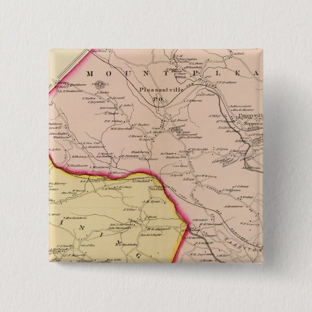Mt Pleasant, Ossining, New York 2 Inch Square Button (Front)