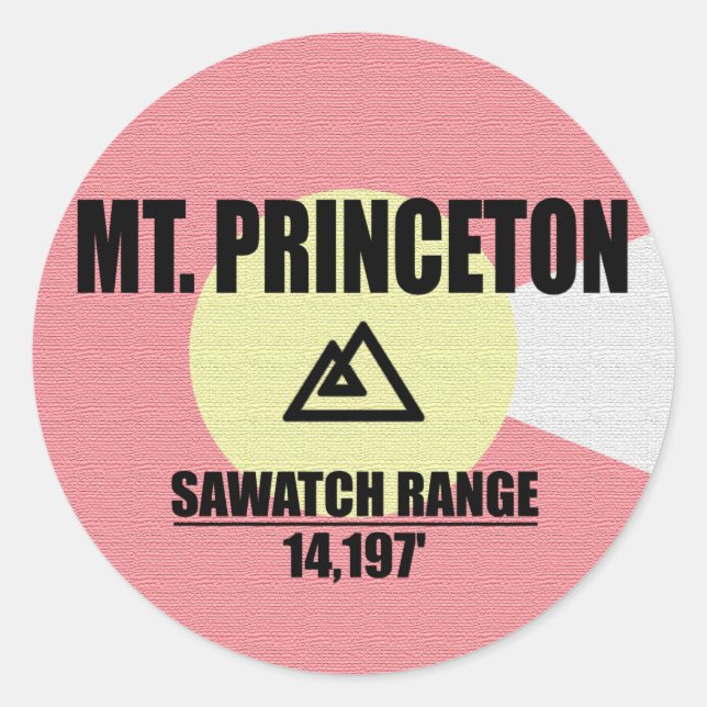 Mt. Princeton Classic Round Sticker (Front)
