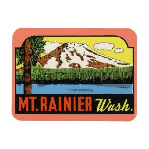 Mt. Rainer Washington Vintage Travel Magnet