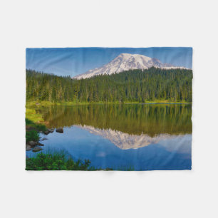 Mt. Rainier and Reflection Lake Fleece Blanket