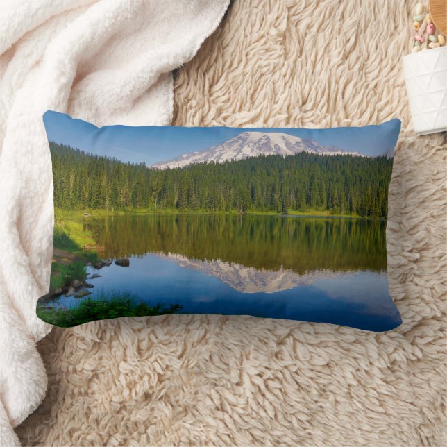 Mt. Rainier and Reflection Lake Lumbar Pillow (Blanket)