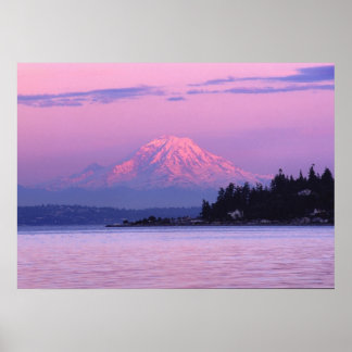 Mt. Rainier at Sunset, Washington State. Poster