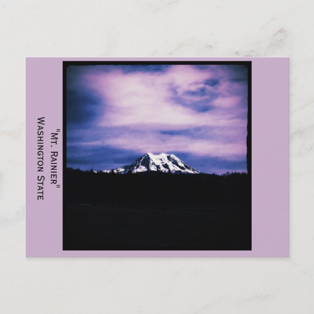 Mt. Rainier, carte postale de l'État de Washington (Devant)