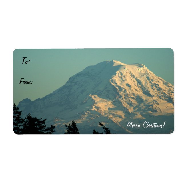 Mt. Rainier Gift Tag Label (Front)