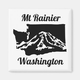 Mt Rainier Magnet - B&W