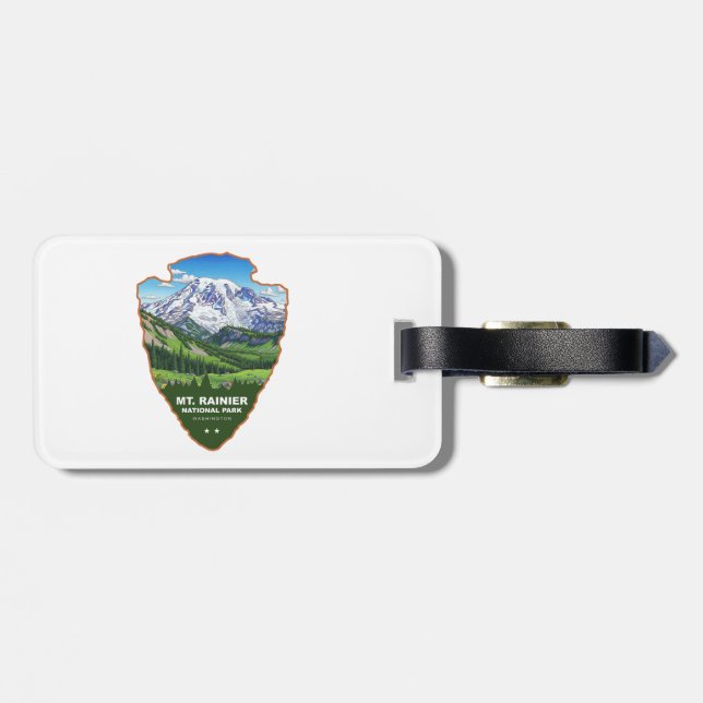 Mt. Rainier National Park Arrowhead Luggage Tag (Back Horizontal)