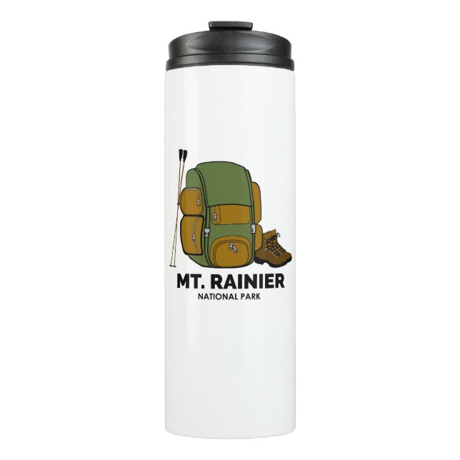 Mt. Rainier National Park Backpack Thermal Tumbler (Front)