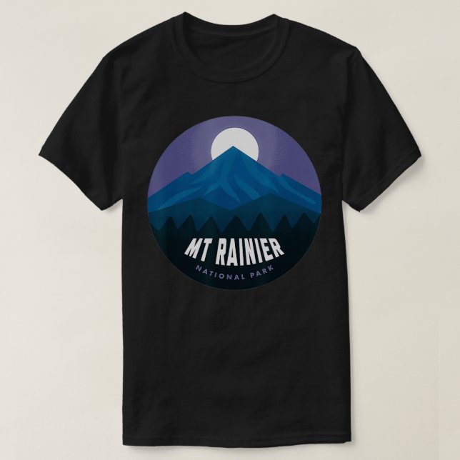 Mt Rainier National Park Badge  T-Shirt (Design Front)